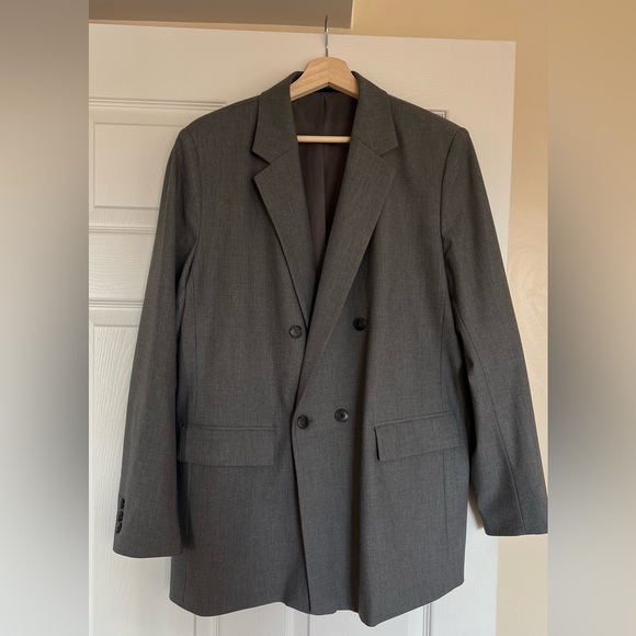 Uniqlo Blazer - Like New - Double Breasted, Dark Grey - Picture 1 of 3